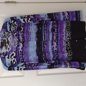 Dana Buchman XL blouse in purple and black